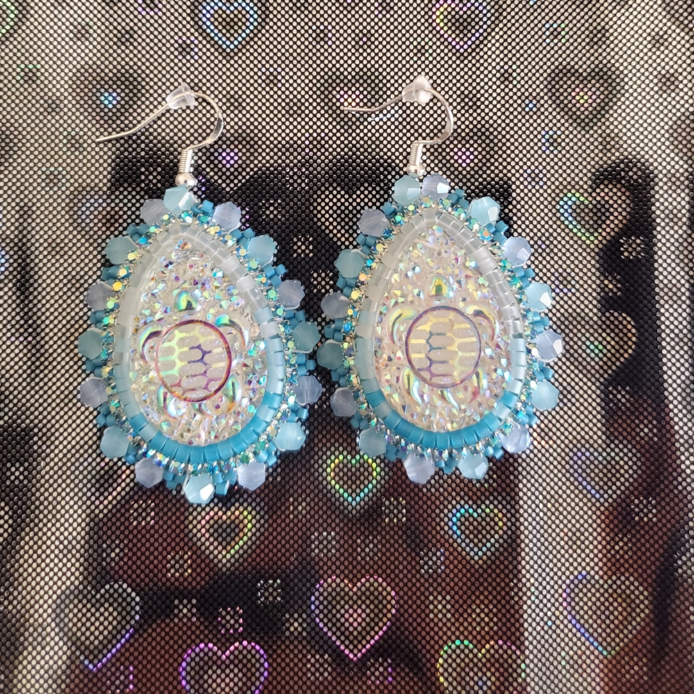 Elegant Blue Teardrop Earrings